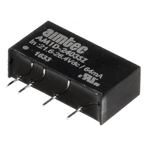 AM1D-2403SZ; Converter: DC/DC; 1W; Uin: 21.6÷26.4V; 3.3VDC; Iout: 300mA; SIP7; AIMTEC