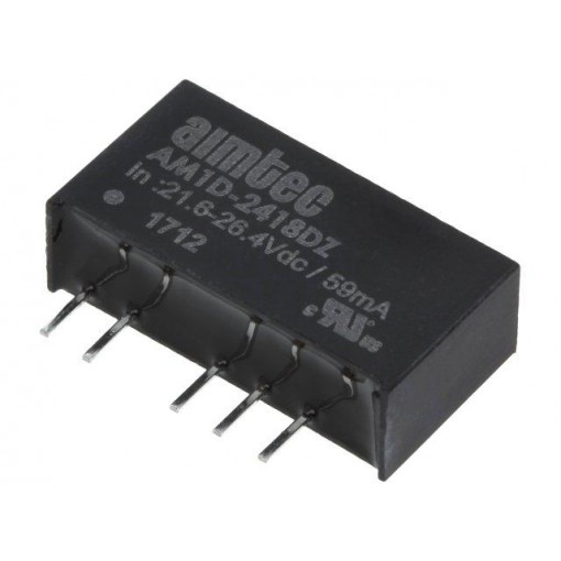 AM1D-2418DZ; Converter: DC/DC; 1W; Uin: 21.6÷26.4V; Uout: 18VDC; Uout2: -18VDC; AIMTEC