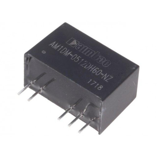 AM1DM-0512DH60-NZ; Converter: DC/DC; 1W; Uin: 4.5÷5.5V; Uout: 12VDC; Uout2: -12VDC; SIP7; AIMTEC