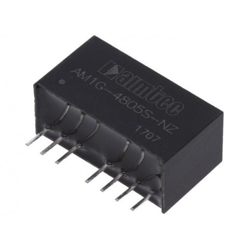 AM1G-4805S-NZ; Converter: DC/DC; 1W; Uin: 36÷75V; 5VDC; Iout: 200mA; SIP8; 4.9g; AIMTEC