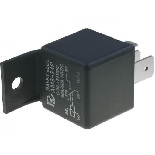 AM3-24P; Relay: electromagnetic; SPDT; Ucoil: 24VDC; 80A; automotive; 1.8W; Recoy/RAYEX ELECTRONICS AM3-24P; Relay: electromagnetic; SPDT; Ucoil: 24VDC; 80A; automotive; 1.8W; Recoy/RAYEX ELECTRONICS