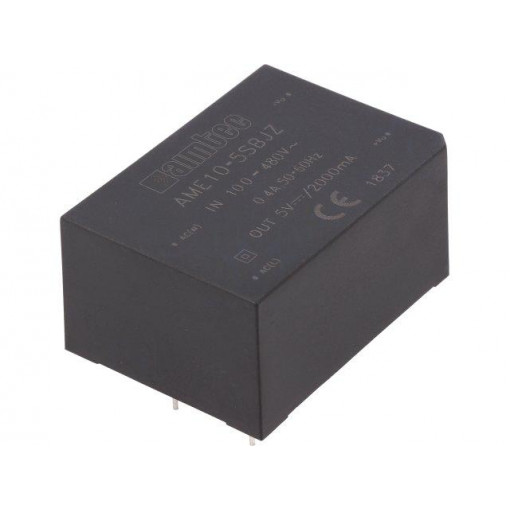 AME10-5SBJZ; Converter: AC/DC; 10W; Uout: 5VDC; Iout: 2A; 76%; Mounting: PCB; 4V; AIMTEC