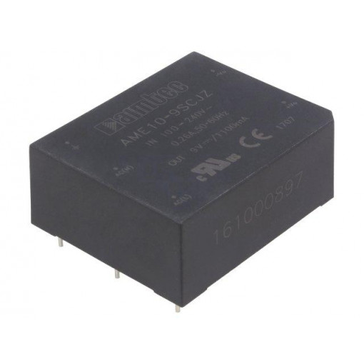 AME10-9SCJZ; Converter: AC/DC; 10W; Uout: 9VDC; Iout: 1.1A; 78%; Mounting: PCB; AIMTEC