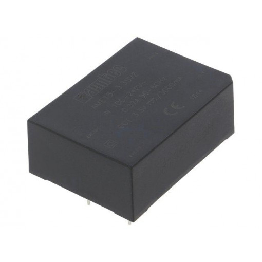 AME15-3.3SVZ; Converter: AC/DC; 9.9W; Uout: 3.3VDC; Iout: 3A; 73%; Mounting: PCB; AIMTEC
