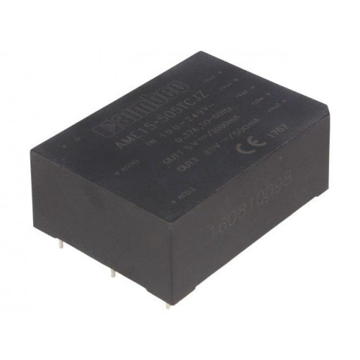 AME15-505TCJZ; Converter: AC/DC; 15W; Uout: 5VDC; Iout: 2A; 75%; Mounting: PCB; 3kV; AIMTEC