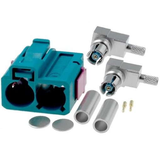 ; Socket; antenna; Fakra; angled,double; green; 4CARMEDIA