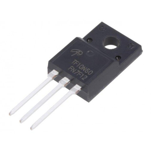 AOTF10N60; Transistor: N-MOSFET; unipolar; 600V; 6.4A; TO220F; ALPHA & OMEGA SEMICONDUCTOR