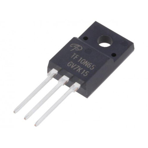 AOTF10N65; Transistor: N-MOSFET; unipolar; 650V; 6.2A; TO220F; ALPHA & OMEGA SEMICONDUCTOR