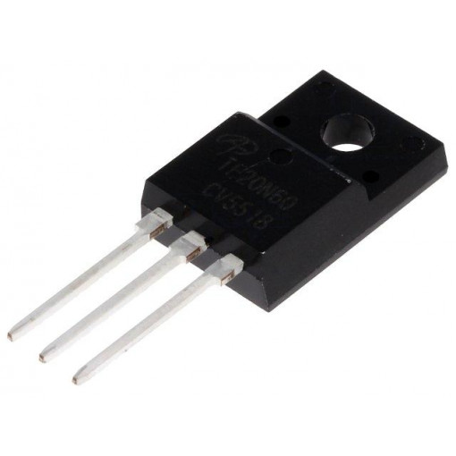 AOTF20N60; Transistor: N-MOSFET; unipolar; 600V; 12A; TO220F; ALPHA & OMEGA SEMICONDUCTOR
