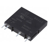 AQG22105; Relay: solid state; Ucntrl: 4÷6VDC; 2A; 75÷264VAC; Variant: 1-phase; PANASONIC