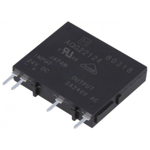AQG22124; Relay: solid state; Ucntrl: 19.2÷28.8VDC; 2A; 75÷264VAC; PCB,THT; PANASONIC