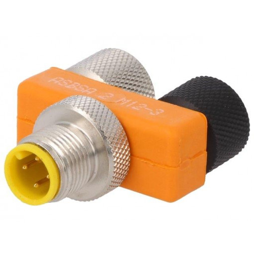 58911 ASBSA 2 M12-3; T adapter; M12 male,M12 female x2; A code-DeviceNet / CANopen; LUMBERG AUTOMATION
