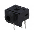 ASJ-6-5; Socket; Jack 3,5mm; female; stereo; with on/off switch; THT; ADAM TECH