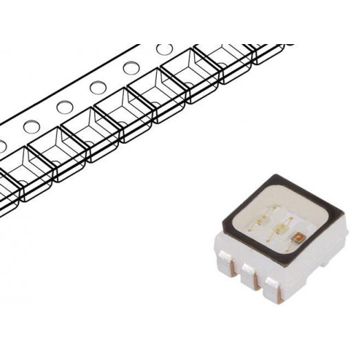 ASMT-YTB2-0BB02; LED; SMD; 2835,PLCC6; RGB; 3.4x2.8x1.8mm; 120°; 20mA; 125/114/114mW; BROADCOM (AVAGO)