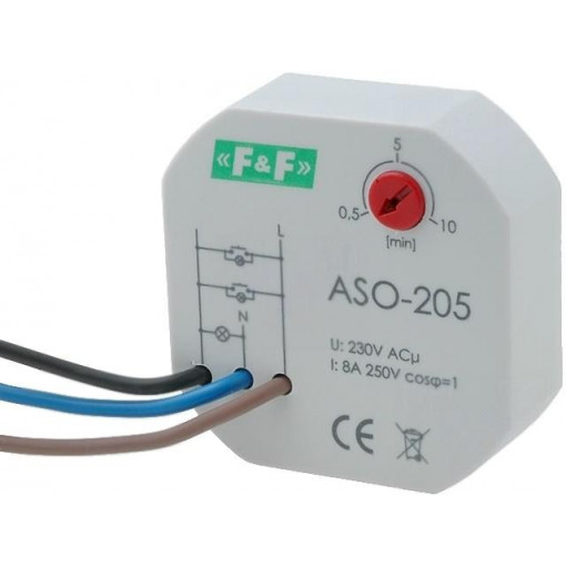 ASO-205; Staircase timer; IP20; 230VAC; in mounting box; 16A; -20÷50°C; F&F ASO-205; Staircase timer; IP20; 230VAC; in mounting box; 16A; -20÷50°C; F&F