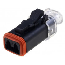 AT06-2S-LED2401; Connector: wire-wire; AT; plug; female; PIN: 2; IP67; Locking: latch; AMPHENOL