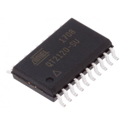AT42QT2120-SU; IC: driver; touch sensor; I2C; Channels: 12; SO20-W; MICROCHIP TECHNOLOGY AT42QT2120-SU; IC: driver; touch sensor; I2C; Channels: 12; SO20-W; MICROCHIP TECHNOLOGY