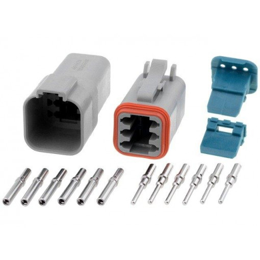 AT6PS-CKIT; Connector: wire-wire; AT; plug; male + female; Size: 16; PIN: 6; 13A; AMPHENOL