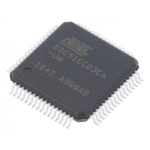 AT89C51CC03CA-RDTUM; Microcontroller 8051; SRAM: 2304B; 3÷5.5VDC; VQFP64; Family: AT89; MICROCHIP (ATMEL)