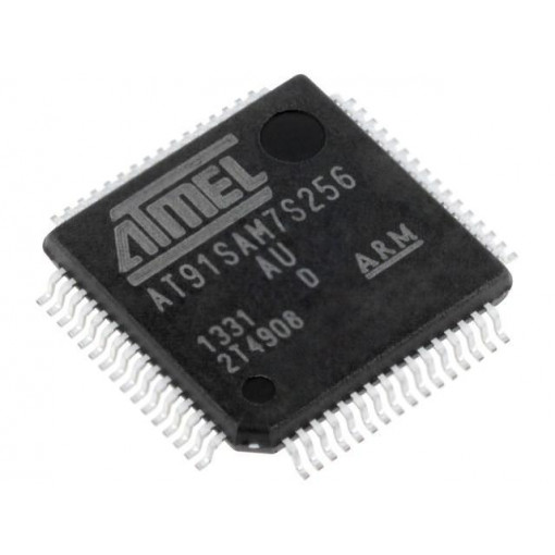 AT91SAM7S256D-AU; ARM7TDMI microcontroller; SRAM: 64kB; Flash: 256kB; LQFP64; MICROCHIP (ATMEL)