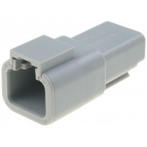 ATP04-2P; Connector: wire-wire; ATP; plug; male; PIN: 2; Locking: latch; grey; AMPHENOL