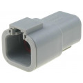 ATP04-4P; Connector: wire-wire; ATP; plug; male; PIN: 4; Locking: latch; grey; AMPHENOL
