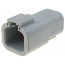 ATP04-4P; Connector: wire-wire; ATP; plug; male; PIN: 4; Locking: latch; grey; AMPHENOL