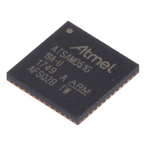 ATSAMD51G19A-MU; ARM microcontroller; SRAM: 192kB; Flash: 512kB; VQFN48; RAM: 192kB; MICROCHIP TECHNOLOGY