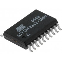 ATTINY2313-20SU; AVR microcontroller; EEPROM: 128B; SRAM: 128B; Flash: 2kB; SO20-W; MICROCHIP (ATMEL)