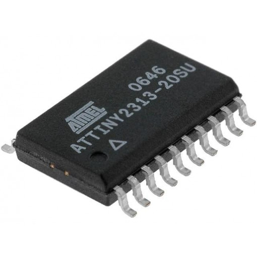 ATTINY2313-20SU; AVR microcontroller; EEPROM: 128B; SRAM: 128B; Flash: 2kB; SO20-W; MICROCHIP (ATMEL)
