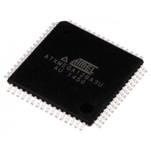 ATXMEGA128A3U-AU; AVR microcontroller; EEPROM: 2kB; SRAM: 8kB; Flash: 128kB; TQFP64; MICROCHIP (ATMEL)
