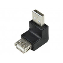 AU0025; Adapter; USB 2.0; USB A socket,USB A angled plug; Colour: black; LOGILINK