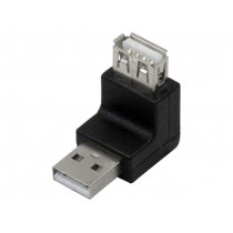 AU0027; Adapter; USB 2.0; USB A plug,USB A socket (angle); Colour: black; LOGILINK