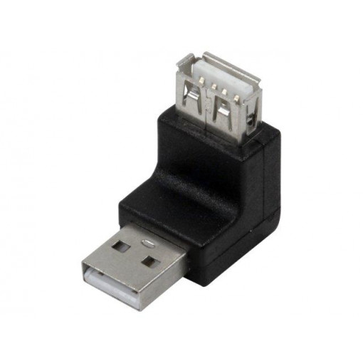 AU0027; Adapter; USB 2.0; USB A plug,USB A socket (angle); Colour: black; LOGILINK
