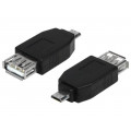 AU0029; Adapter; USB 2.0; USB A socket,USB B micro plug; Colour: black; LOGILINK