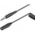50016; Cable; Jack 6.35mm socket,Jack 6.35mm plug; 5m; black; Øout: 4mm; Goobay