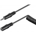 50017; Cable; Jack 3.5mm socket,Jack 3.5mm plug; 5m; black; Øout: 4mm; Goobay