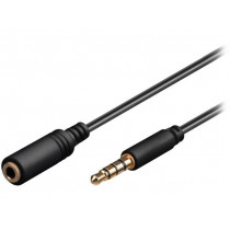 62476; Cable; Jack 3,5mm 4pin plug,Jack 3.5mm 4pin socket; 0.5m; black; Goobay 62476; Cable; Jack 3,5mm 4pin plug,Jack 3.5mm 4pin socket; 0.5m; black; Goobay