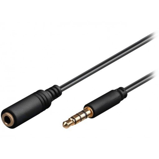 62479; Cable; Jack 3,5mm 4pin plug,Jack 3.5mm 4pin socket; 2m; black; Goobay 62479; Cable; Jack 3,5mm 4pin plug,Jack 3.5mm 4pin socket; 2m; black; Goobay