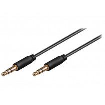 69106; Cable; Jack 3.5mm 3pin plug,both sides; 1.5m; black; Øout: 2.6mm; Goobay