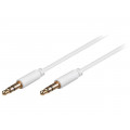 69112; Cable; Jack 3.5mm 3pin plug,both sides; 1.5m; white; Øout: 2.6mm; Goobay