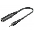 50470; Cable; Jack 6.35mm socket,Jack 3.5mm 3pin plug; 0.2m; black; Goobay