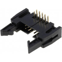 DS1011-10RBSIB7; Socket; IDC; male; PIN: 10; angled 90°; THT; gold-plated; 2.54mm; CONNFLY