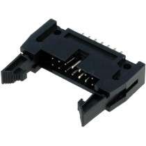 DS1011-14SBSIB7; Socket; IDC; male; PIN: 14; straight; with ejector; THT; gold-plated; CONNFLY