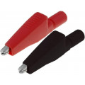 AX-CR-01-SET; Crocodile clip; 5A; red and black; Overall len: 55mm; Thread: M4; AXIOMET