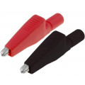 AX-CR-02-SET; Crocodile clip; 5A; red and black; Socket size: 4mm; AXIOMET