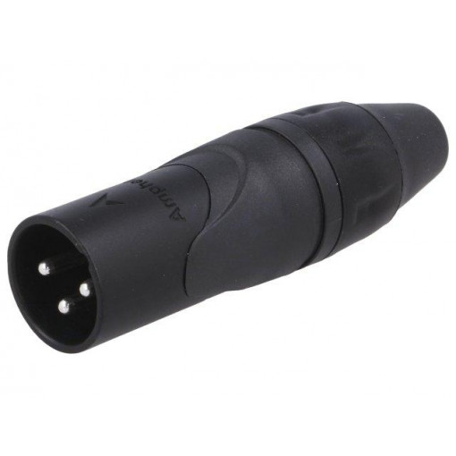 AX3MB; Plug; XLR; male; PIN: 3; straight; for cable; soldering; 133V; 15A; AMPHENOL
