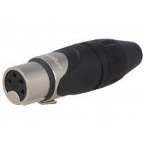 AX4F; Plug; XLR; female; PIN: 4; straight; for cable; soldering; tinned; AMPHENOL