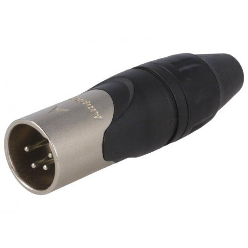 AX4M; Plug; XLR; male; PIN: 4; straight; for cable; soldering; 133V; 10A; AMPHENOL