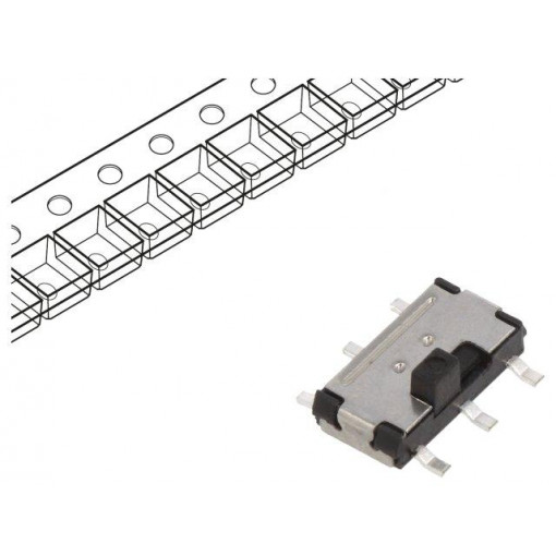 AYZ0202AGRLC; Switch: slide; Pos: 2; DPDT; 0.1A/12VDC; ON-ON; Mounting: SMT; 100MΩ; C&K